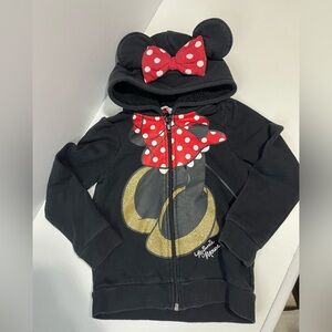 Disney Black Minnie Mouse Hoodie with Red Polka Dot Bow H&M size 4T-6T